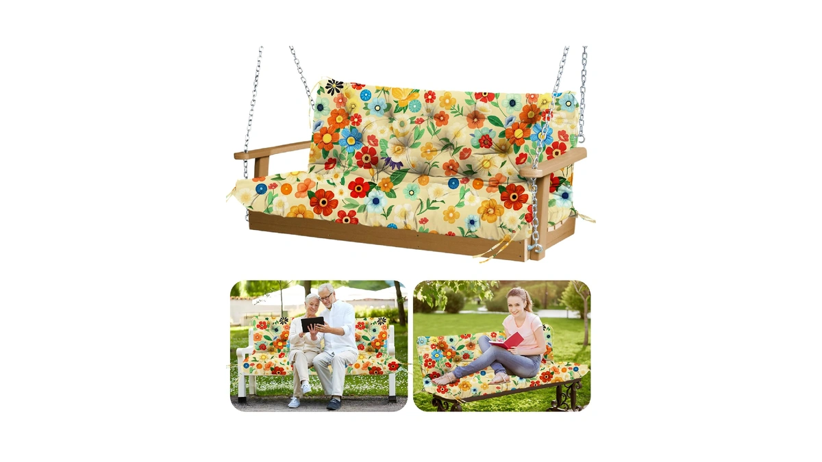 Gzxagzj Porch Swing Cushions Outdoor 48 Inch Waterproof Extra Thick