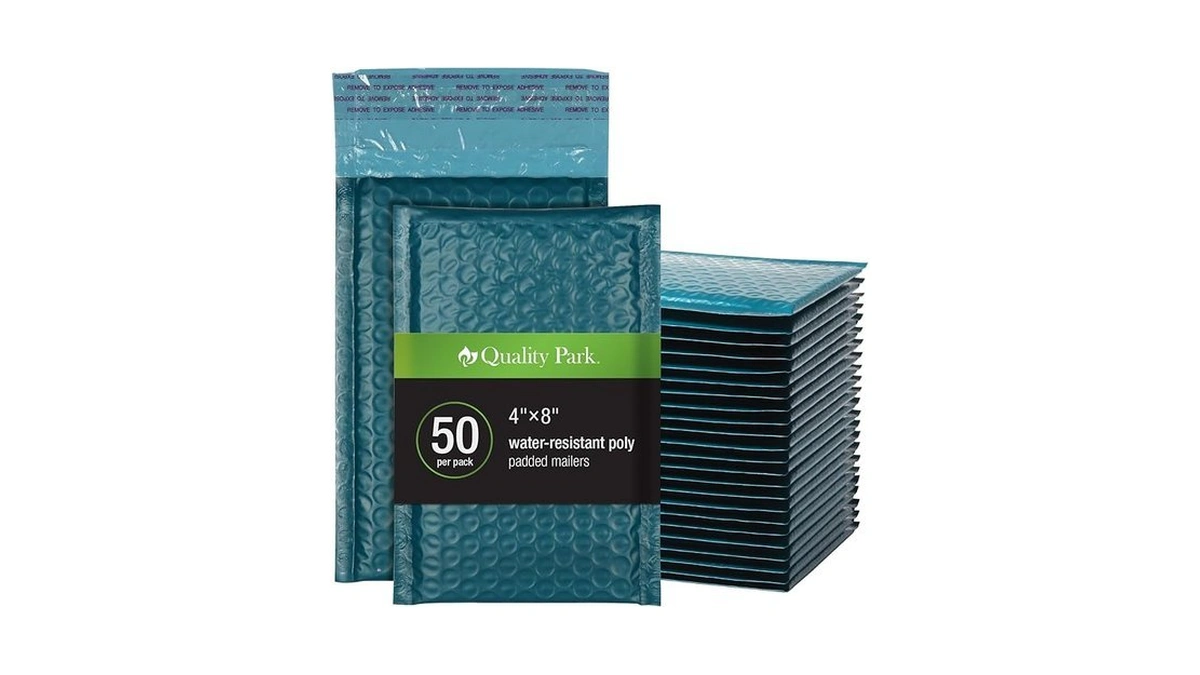 Quality Park Bubble Mailers, 4 X 8 Shipping Envelopes, Self-seal,