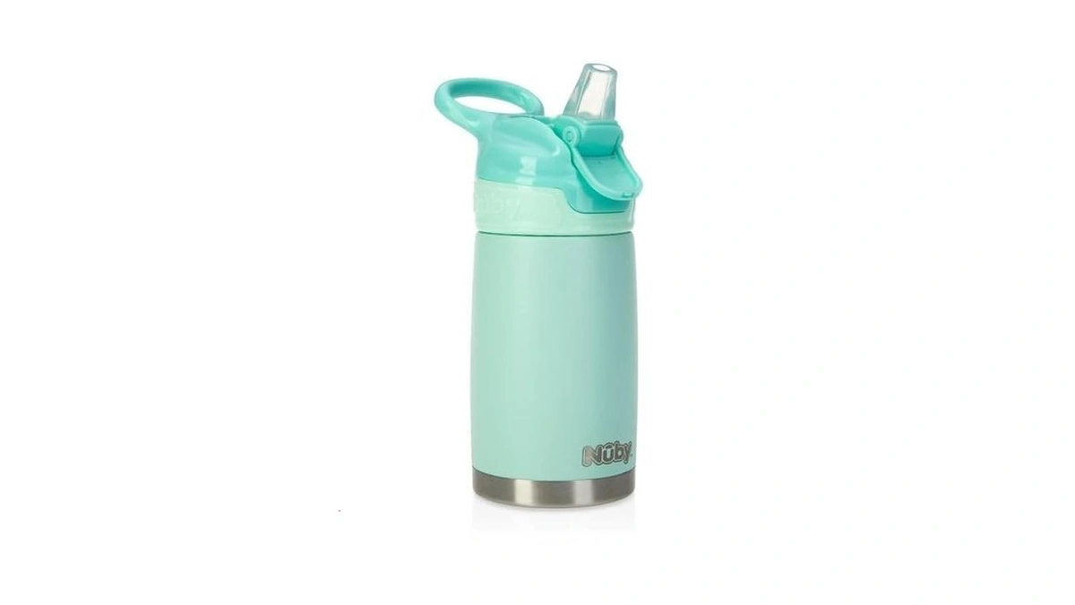 Nuby Thirsty Kids No Spill Flip-it Reflex Stainless Steel Travel