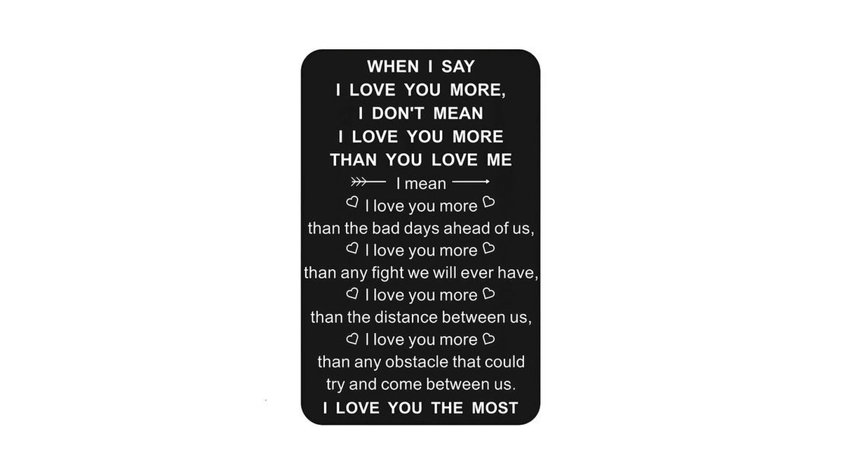 Duskspark I Love You More Wallet Card For Him Boyfriend