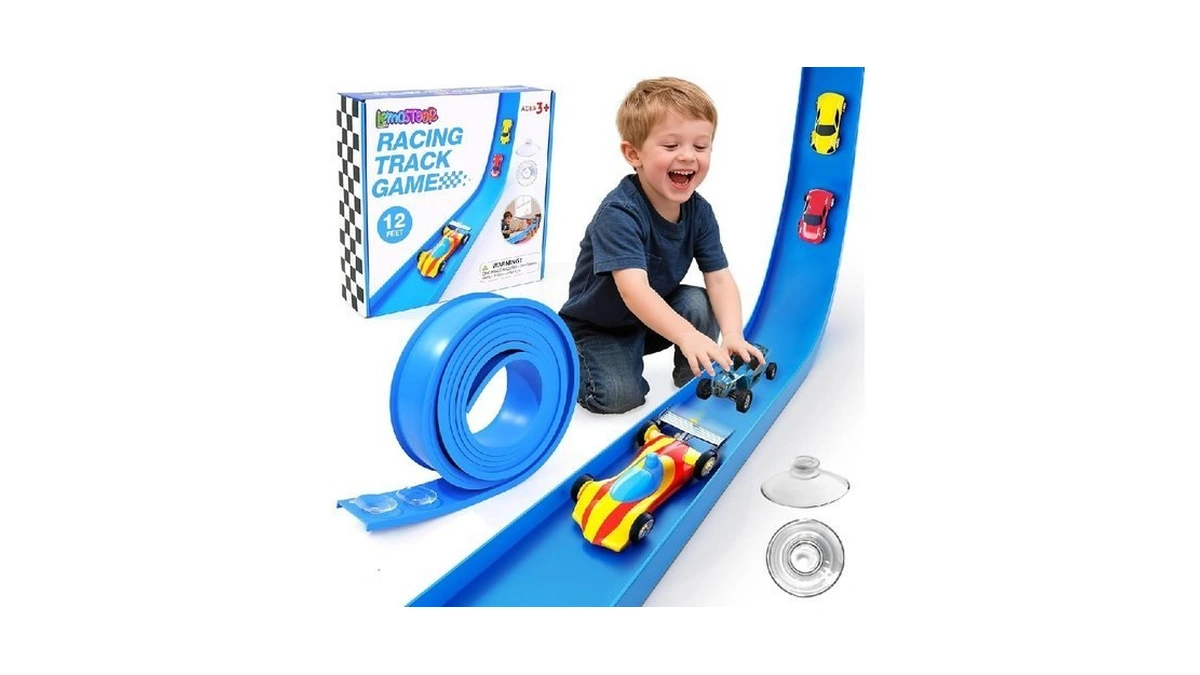 Flex Track 12 Ft Starter Set: Portable Rolls Up Race