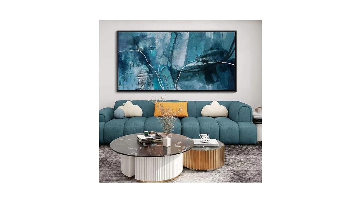 Amazon coupon: Abstract Canvas Wall Art -blue-green And