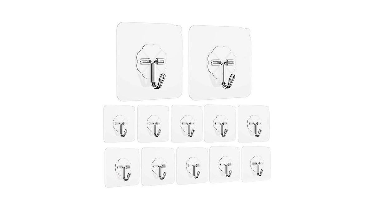 Ayssny Adhesive Hooks Wall Hooks 44 Lb/ 20 Kg(max), Heavy