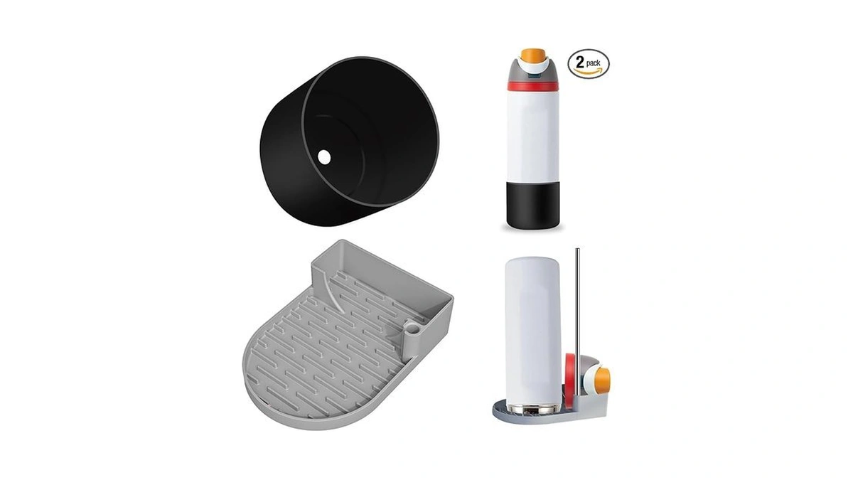 ( 2pcs)silicone Water Bottle Boot And Bottle Drying Rack Compatible