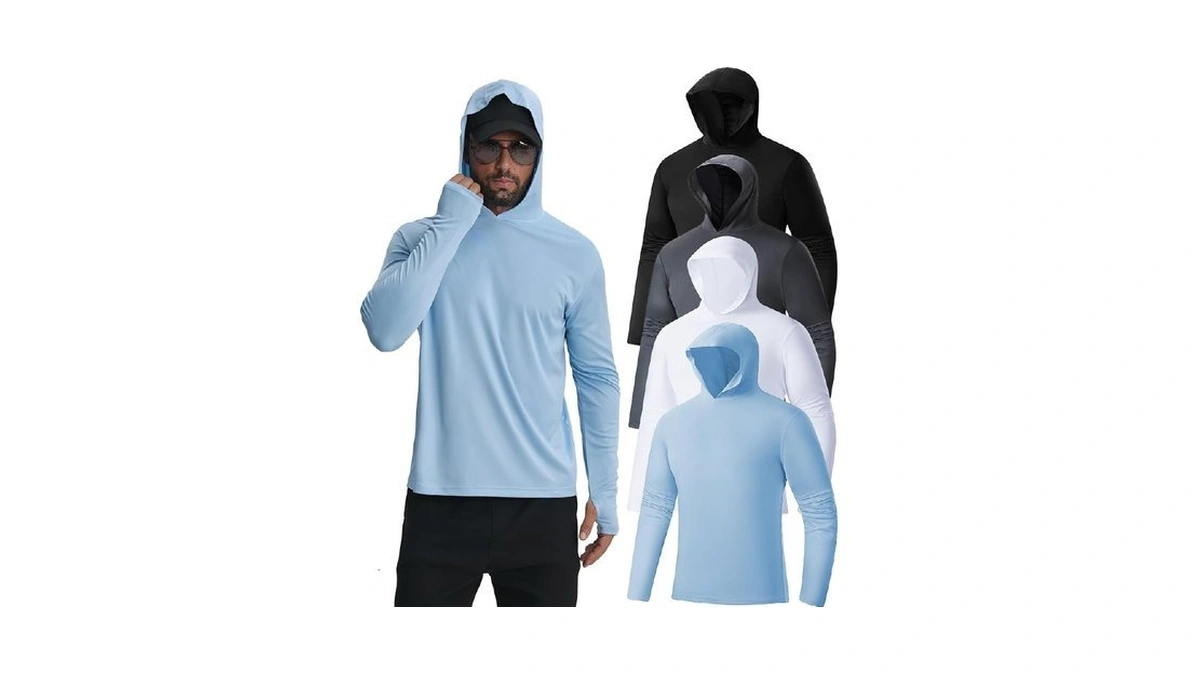 Men's Fishing Hoodie Shirts 4 Pack/5 Pack Long Sleeve Sun