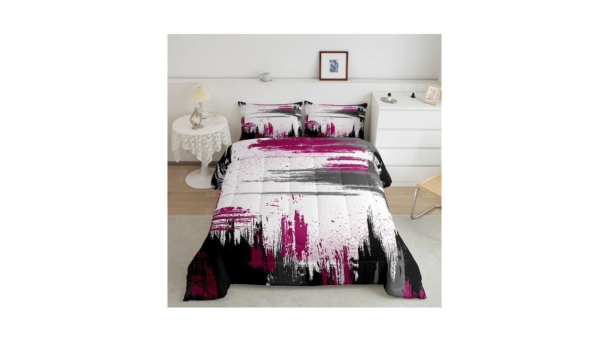 Erosebridal Modern Ink Painting Comforter Set Full Ombre Watercolor Bedding