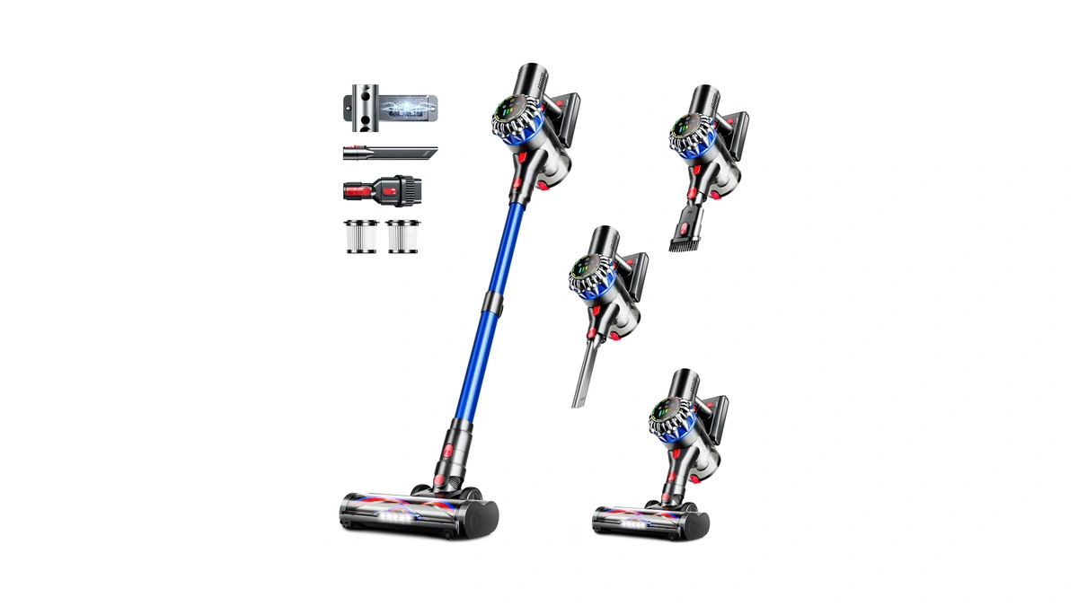 Hfflh Cordless Vacuum Cleaner, 600w 50kpa 65mins Cordless Stick Vacuum
