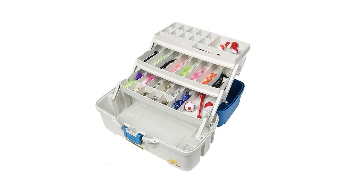 Plano Ready-set-fish 3-tray Tackle Box With Tackle, Aqua Blue/tan, One
