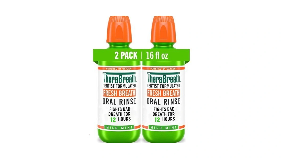 Therabreath Fresh Breath Mouthwash, Mild Mint Flavor, Alcohol-free, 16 Fl