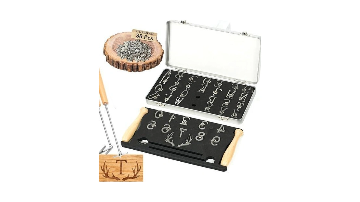 Zagevivin 38 Pcs Mini 1" Branding Iron For Wood Leather