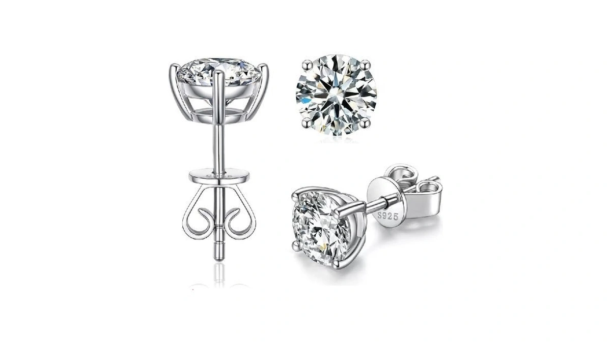 Moissanite Earrings Studs For Women Men S925 Sterling Silver Earring