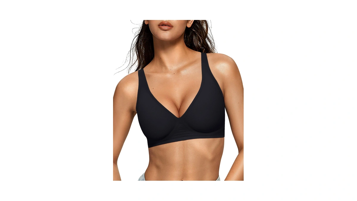Oeak Womens Deep V Bras Comfortable Support Push Up Bralettes