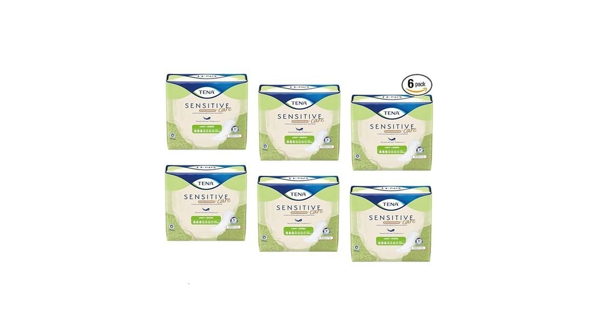 Tena Sensitive Care Light Incontinence Pads For Women, Regular, 144