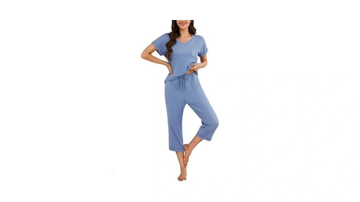 Marvmys Womens Short Sleeve Pajama Set Two Piece Summer Sleepwear