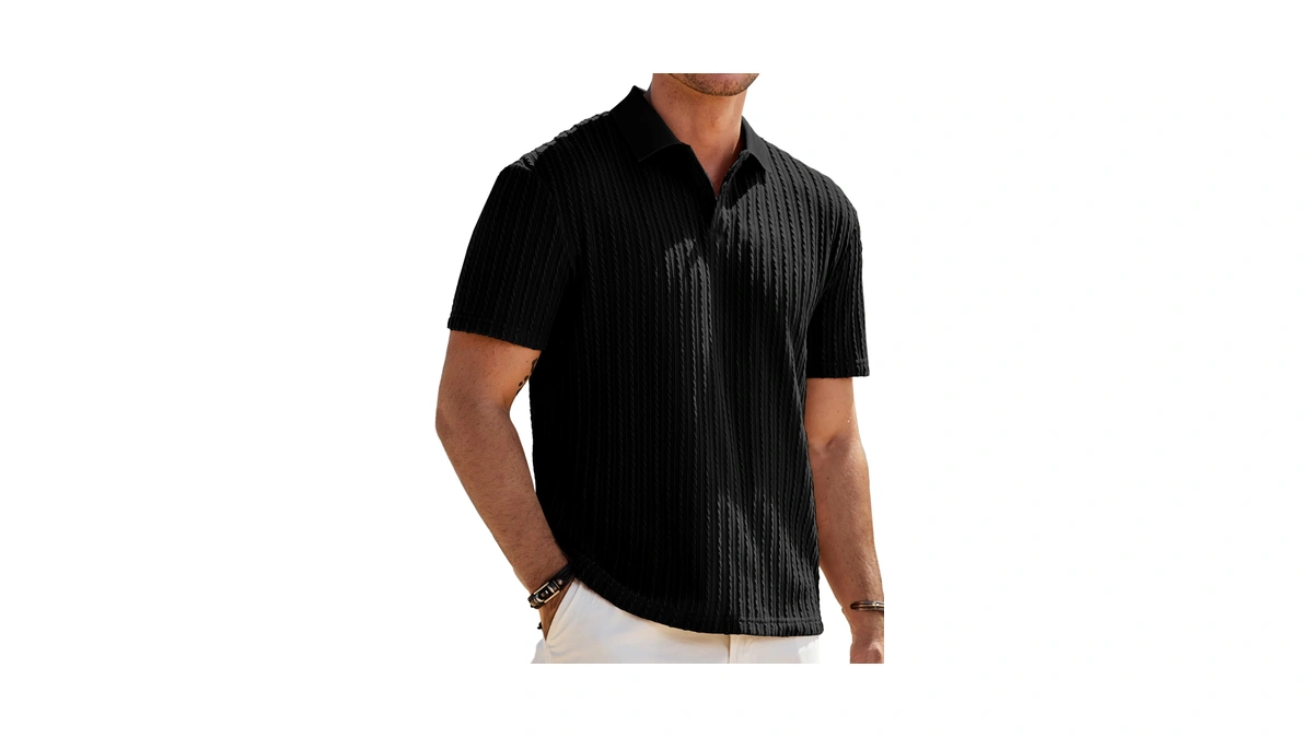 Jmierr Polo Shirts For Men Classic Short Sleeve Black Casual
