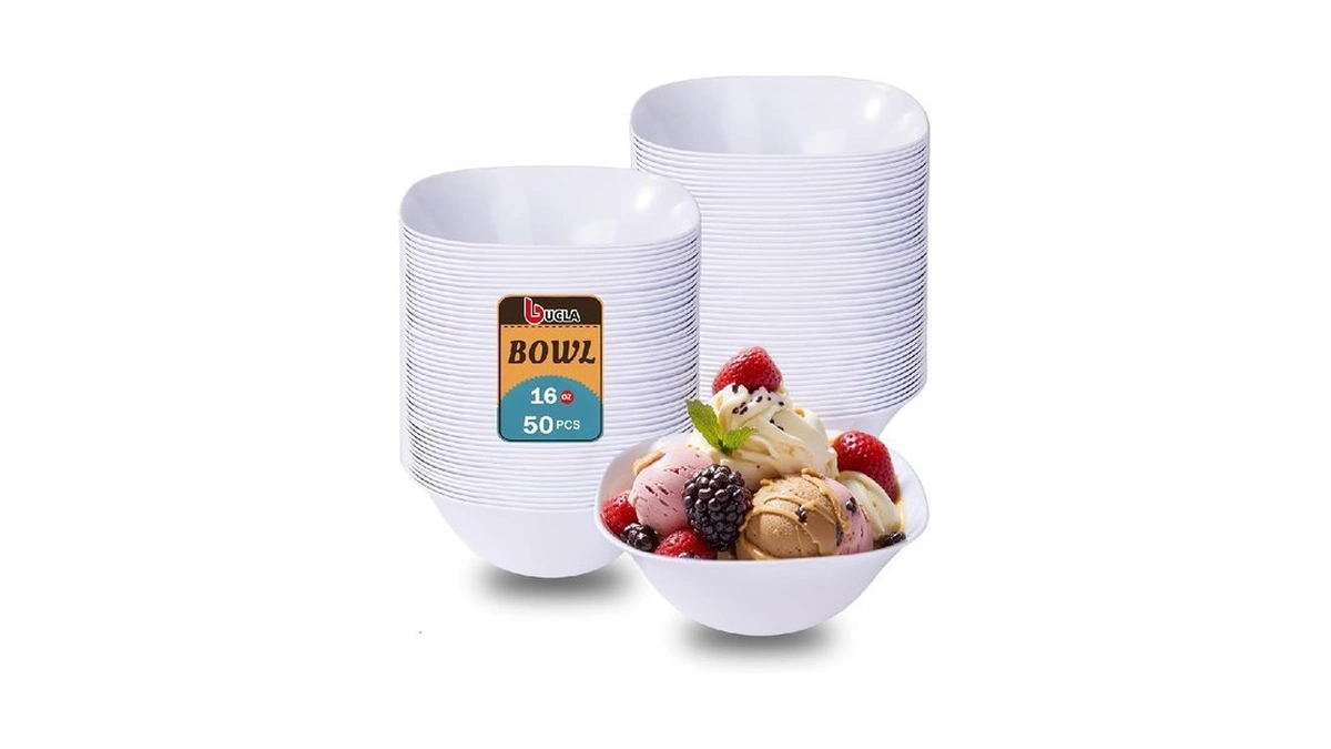 Bucla White Plastic Serving Bowls