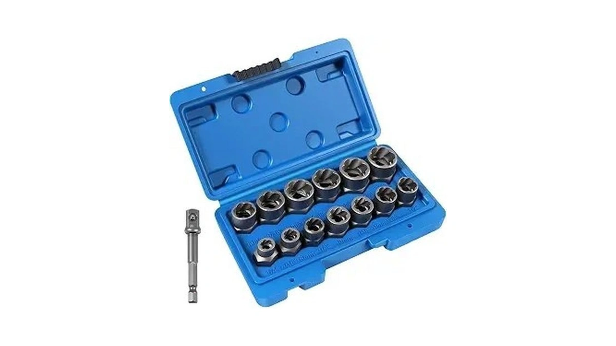 Diktalk 14 Piece Bolt Extractor Kit,stripped Bolt & Lug Nut