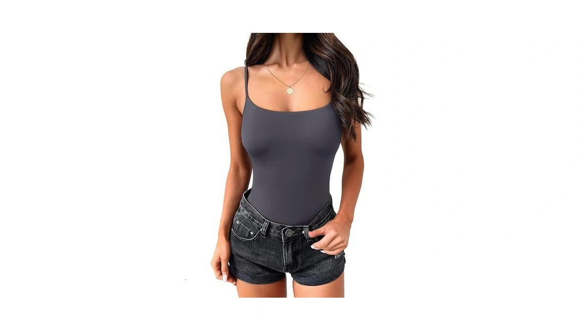 Anrabess Tank Tops For Women Summer Double Lined Sleeveless Top,grey,m