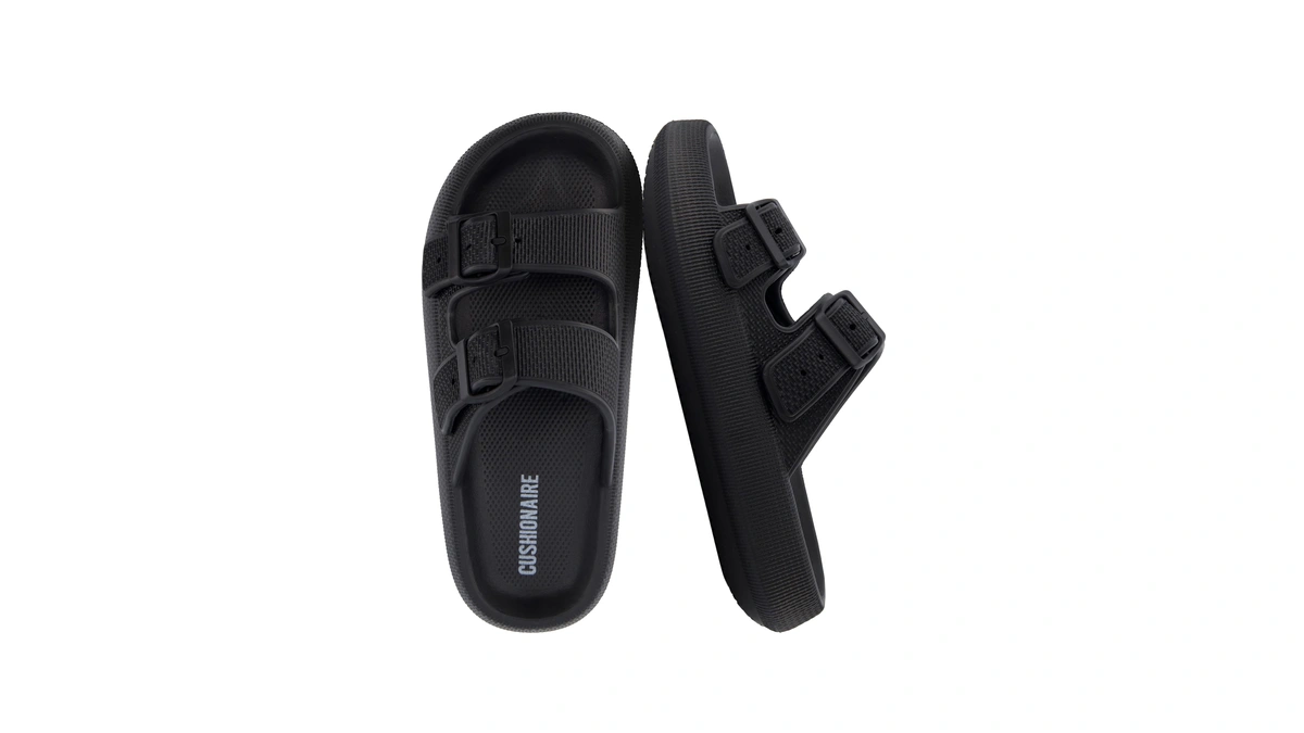 Cushionaire Fame Pillow Recovery Sandals For Women, Adjustable Double Buckle