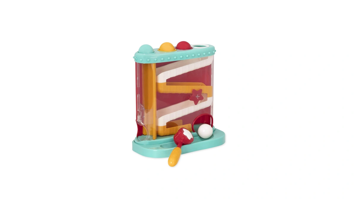 Battat Pound-a-ball Toy, Pound & Roll Ball Maze, Light Blue,
