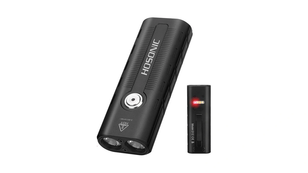 Hosonic D12 Rechargeable Edc Flashlight, Small Flat Flashlights Powerful With