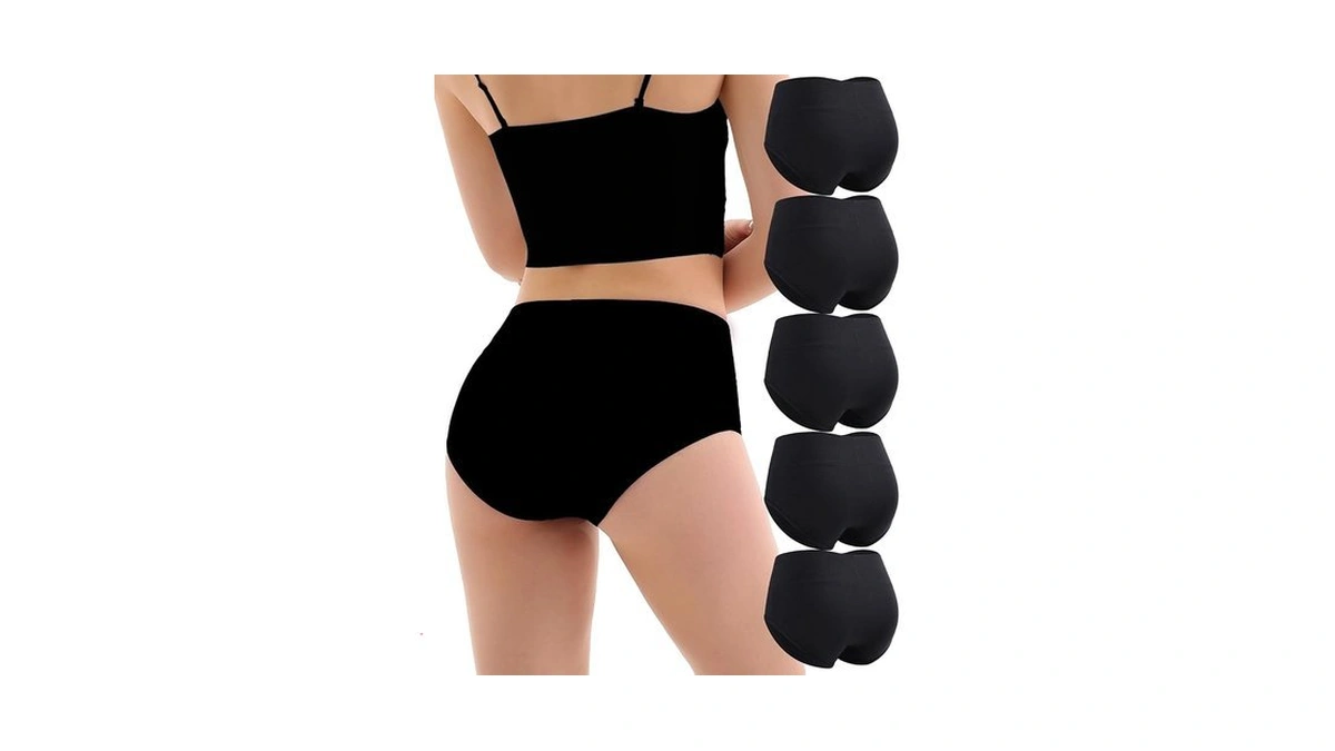 Anyball Women's Cotton Underwear High Waisted Briefs Full Coverage Soft
