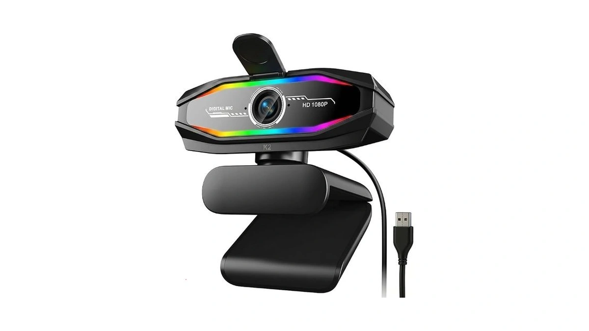 1080p Webcam With Microphone, Full Hd Web Camera With Rgb