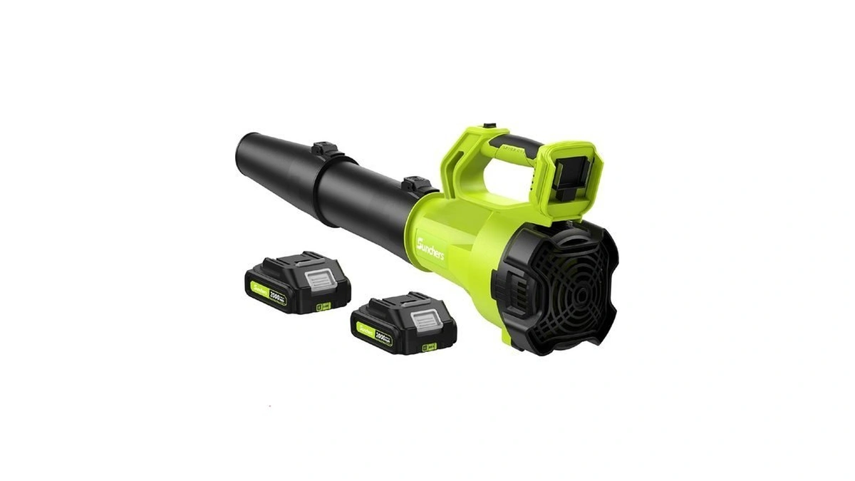 Sunchers Leaf Blower Cordless With 2 Batteries And Charger, Electric