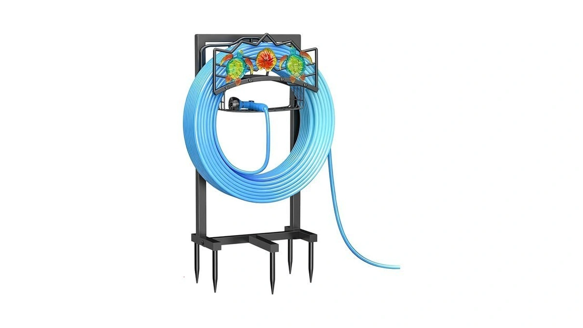 Garden Water Hose Holder With 5 Spikes, Upgraded Freestanding Heavy