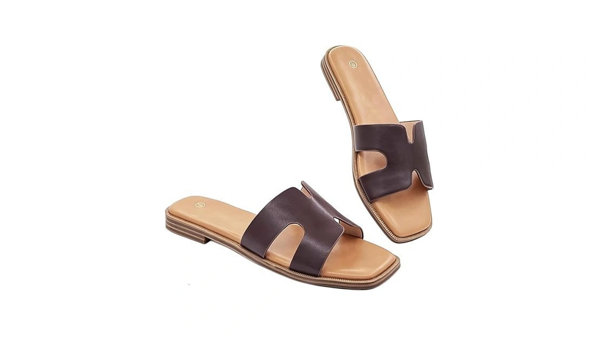 Kenmitdy Sandals For Womens Slip On Fashion Flat Sandals Soft