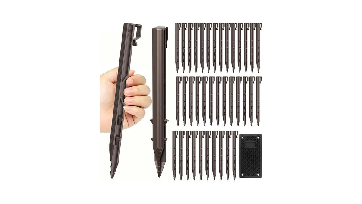 Ruppence Garden Stakes, Landscape Edging Stakes, Plastic Ground Stakes With