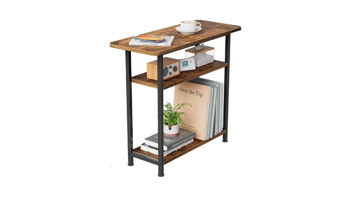 Simple Trending Narrow Side Table, 3-tier End Table With Wide