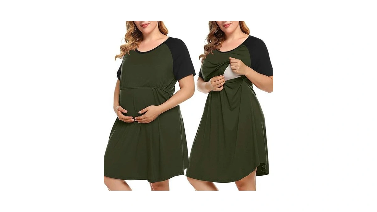 Monnuro Plus Size 3 In 1 Labor/delivery/hospital Gown Nursing Maternity