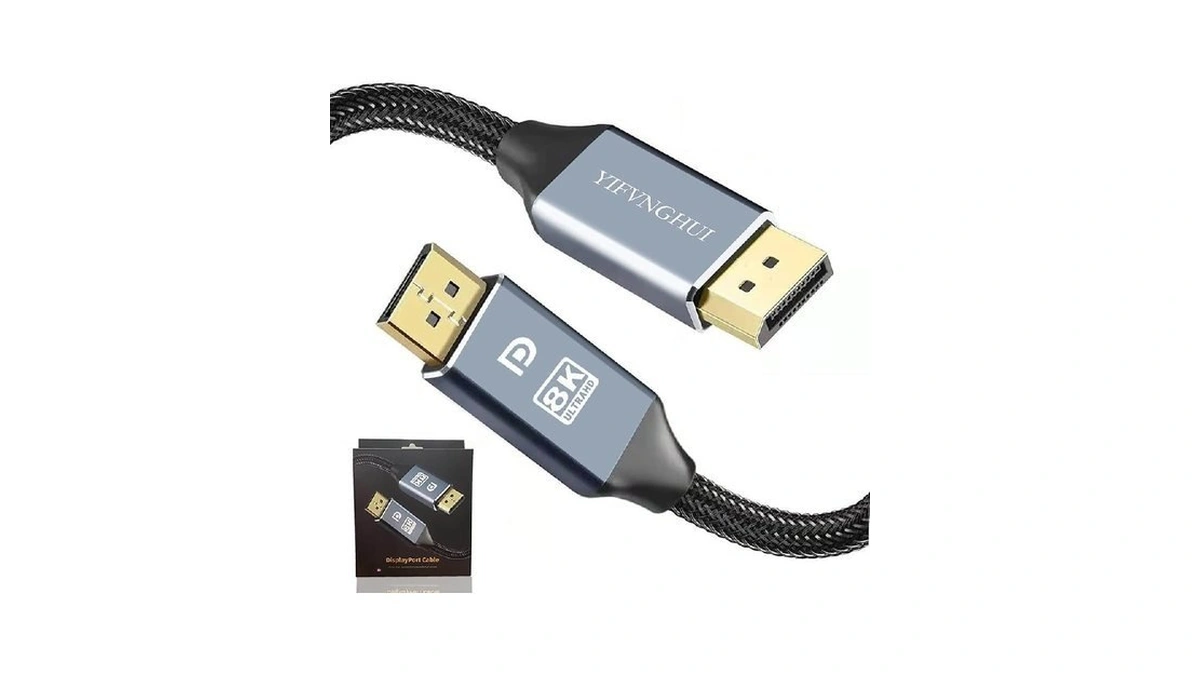 Yifvnghui Displayport Cable, 6.6ft/2m 8k Dp Cable 1.4 (8k@60hz, 4k@120hz/144hz,