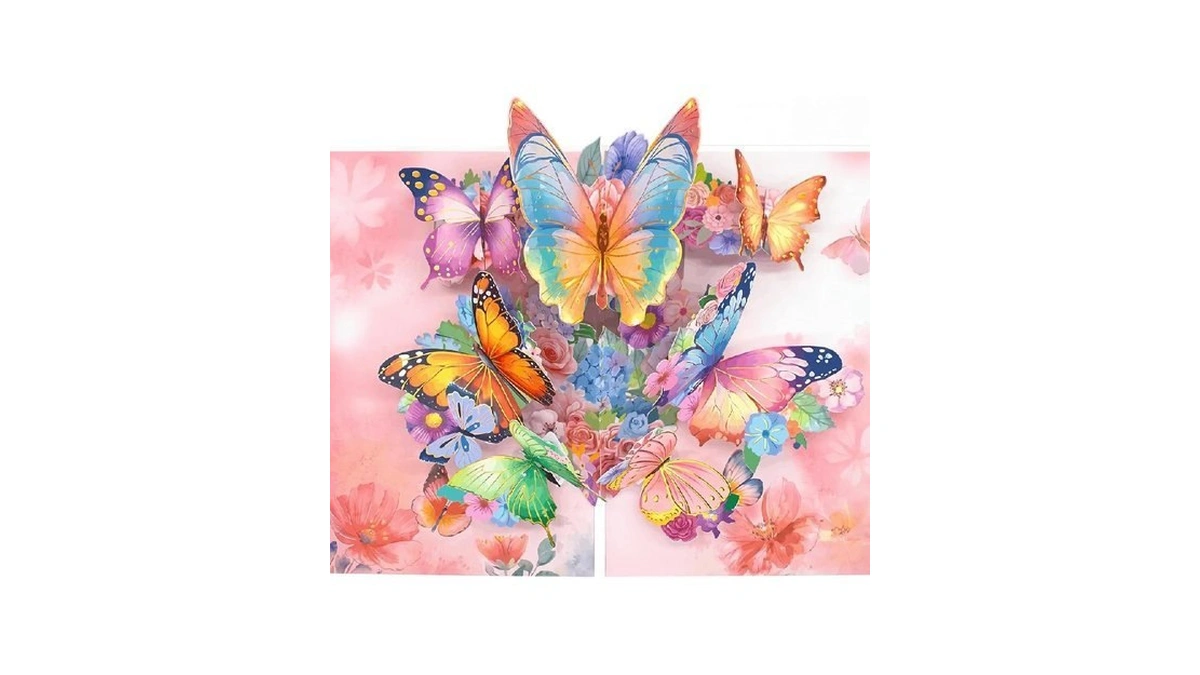 3d Butterfly Pop Up Greeting Card β Exquisite Watercolor Floral