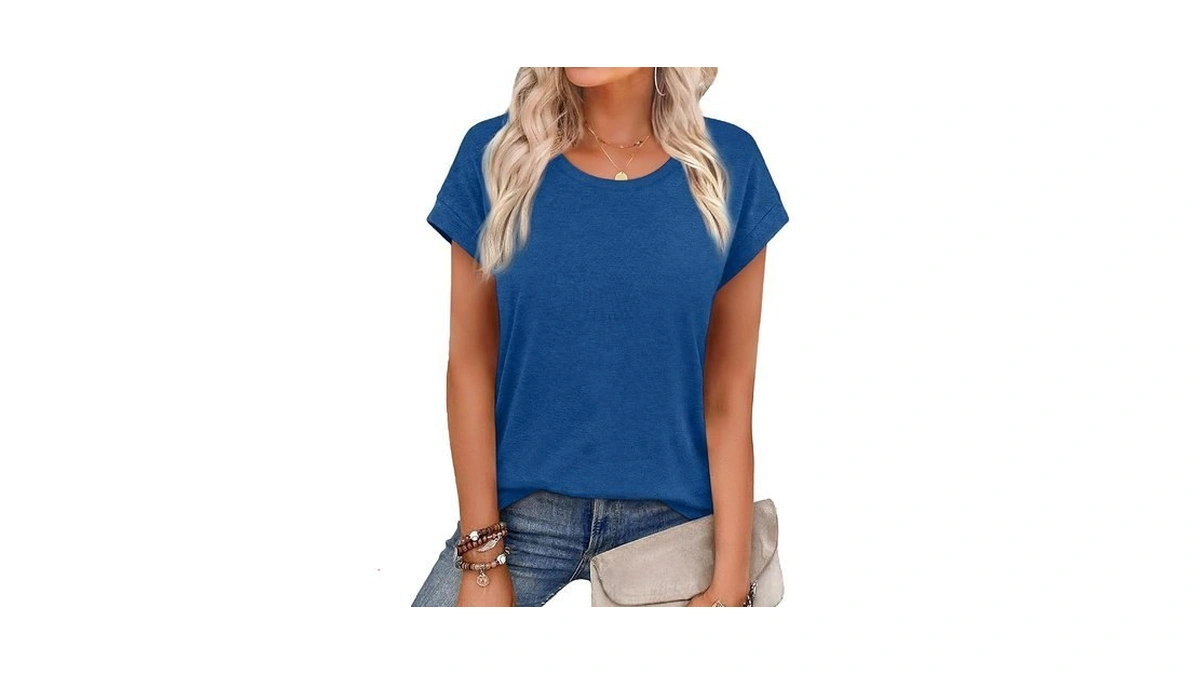 Yokgo Women Short Sleeve Top Casual T Shirt Summer Crew