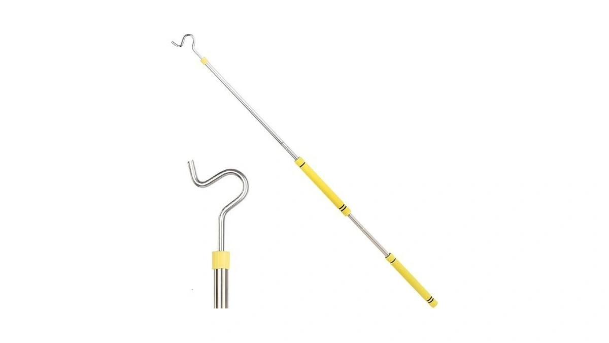 Greeily Clothes Hook Pole, Clothes Hanger Reaching Hook For Hanging