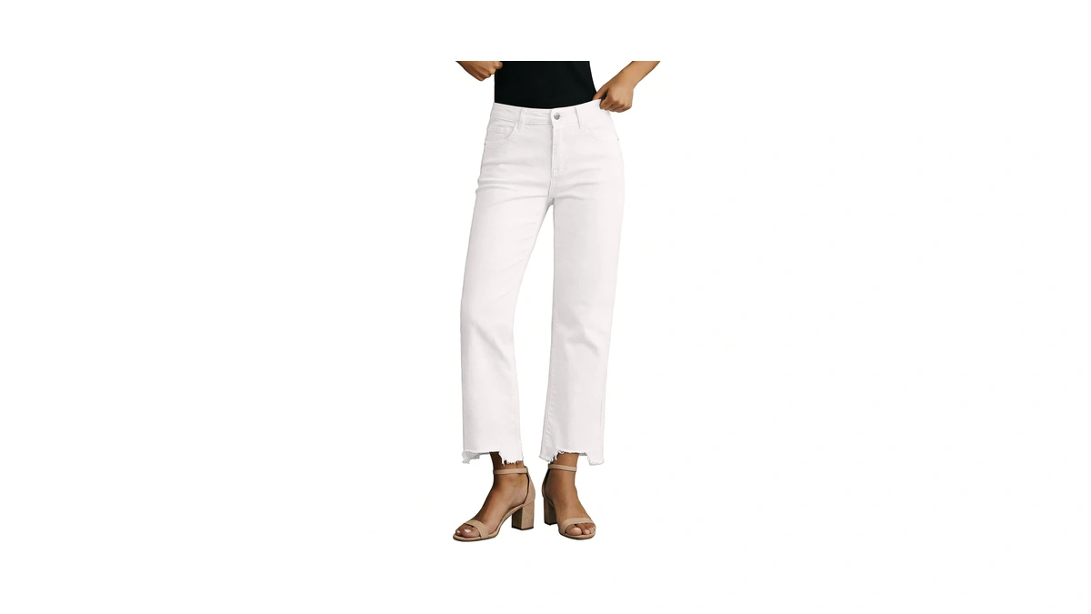 Luvamia Straight Leg Womens Denim Jeans Trendy Mid Rise Baggy