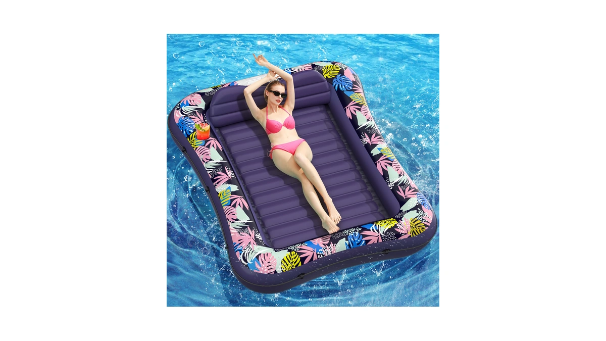 Tanning Pool Lounger Float, Oksuwater 75" X 51" Pool Floats