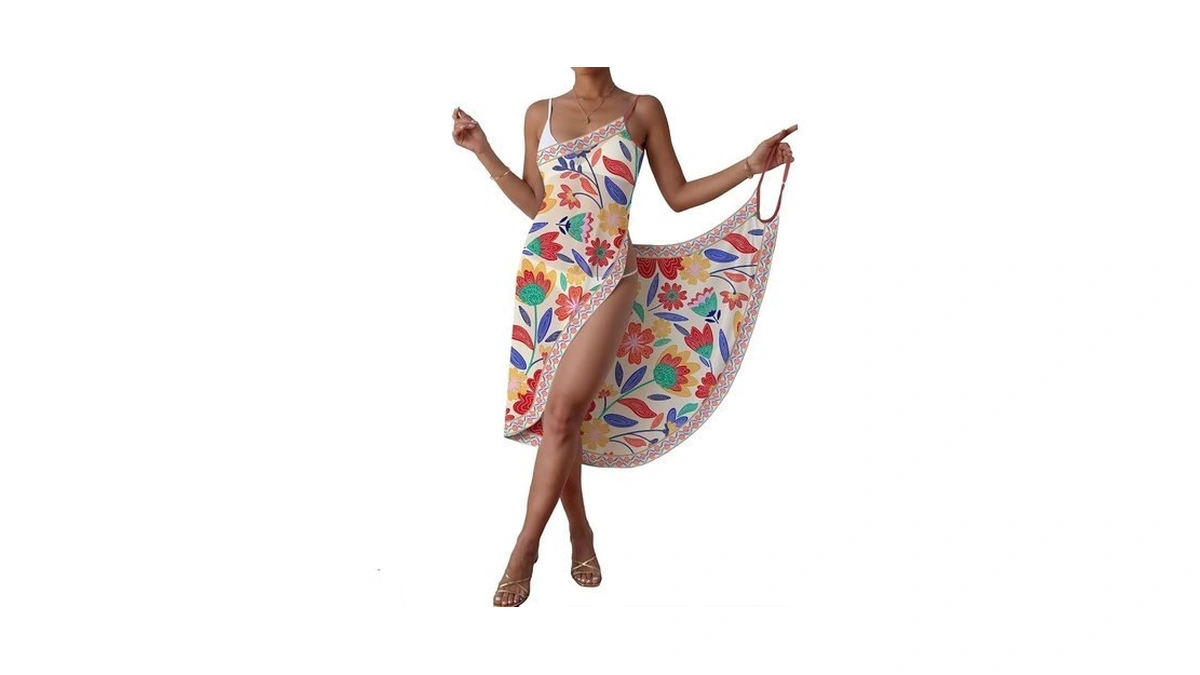 Herseas Women's Swimsuit Coverups Sheer Sarong Cross Criss Swim Bathing