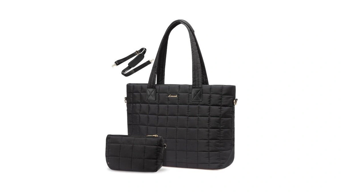 Lovevook Laptop Tote Bag For Women, 15.6 Inch Large Puffer