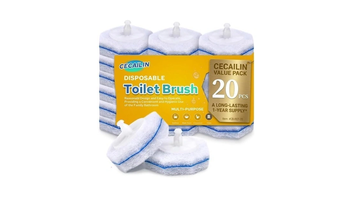 Cecailin 20pcs Disposable Toilet Brush Refills, Toilet Bowl Cleaner Refill