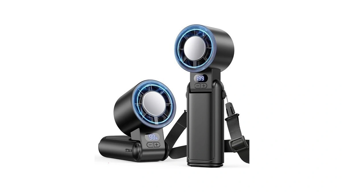 Deyhoc Portable Handheld Turbo Fan, 1-199 Speed Adjustable With Led