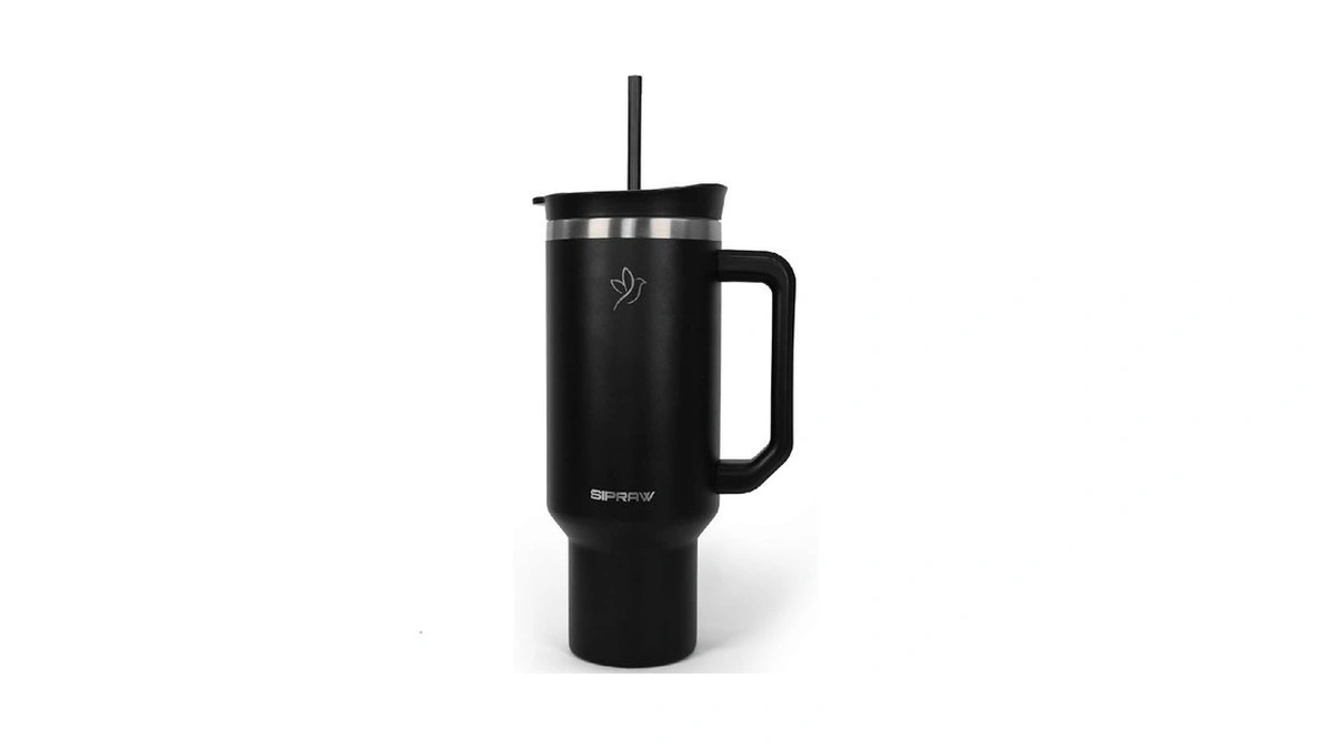Sipraw 40oz Tumbler With Handle And Straw Insulated Stainless Steel
