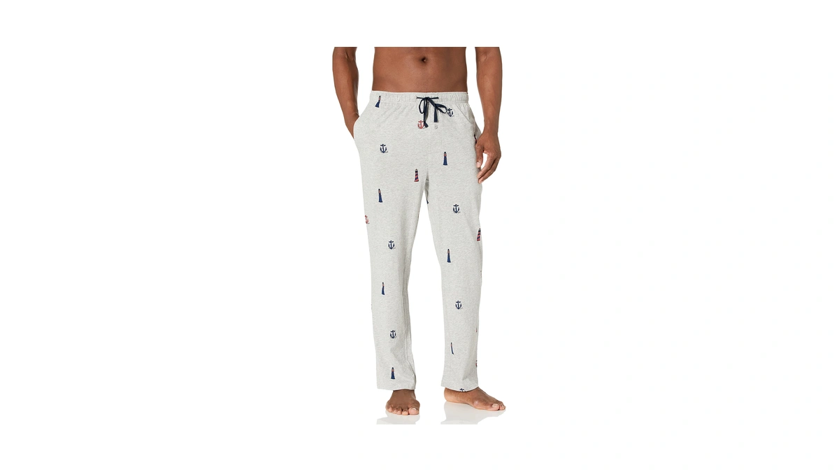Nautica Men's Soft Woven 100% Cotton Elastic Waistband Sleep Pajama