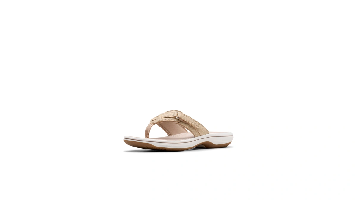 Clarks Cloudsteppers Women's Breeze Sea Flip-flop, Sand Interest Synthetic, 6