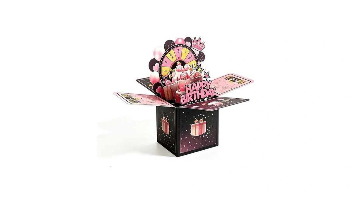 Ibestgol 3d Pop Up Birthday Greeting Card With Spinning Wheel