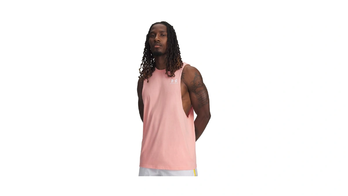 Under Armour Men's Sportstyle Left Chest Cut-off T-shirt, (603) Posh