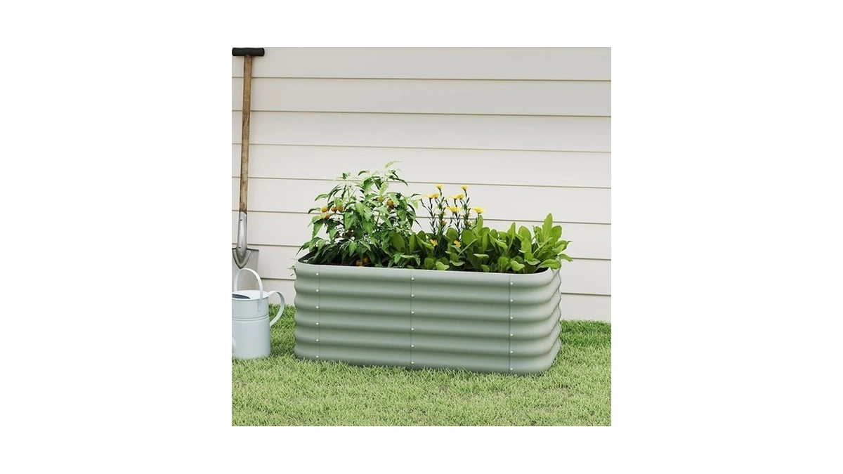 Galvanized Raised Garden Bed, Outdoor Planter Bed, Metal Planter Box