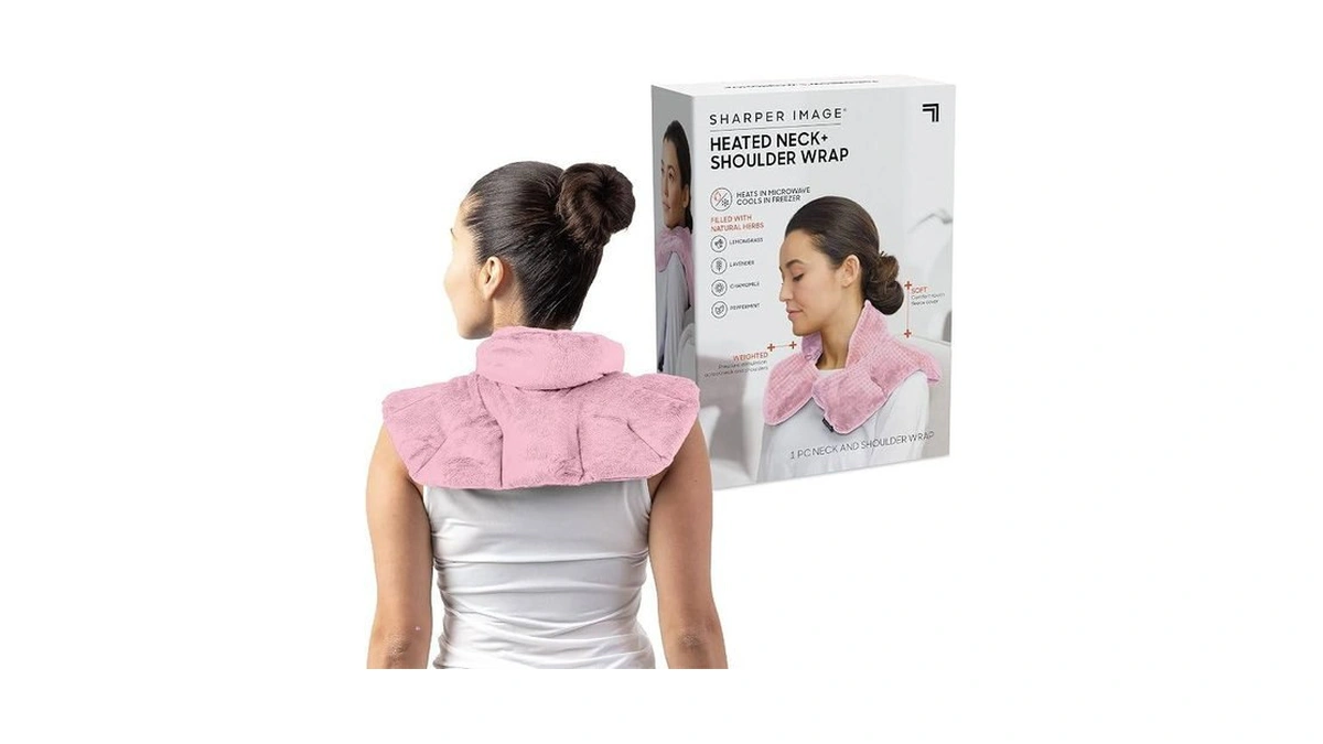 Sharper Image Heated Neck & Shoulder Wrap - Microwavable Warm